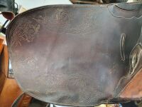 Leather Stock Saddle with Horn - 4