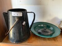 Vintage Enamel Coffee Pot and Plate - 3