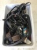 Box Lot of Leather Belts & Tack