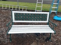 Outdoor Iron and Wood Garden Seat