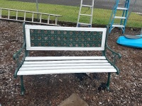 Outdoor Iron and Wood Garden Seat - 2