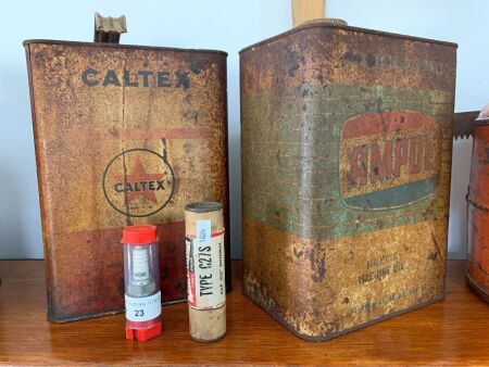 Vintage Oil Cans and spark plugs