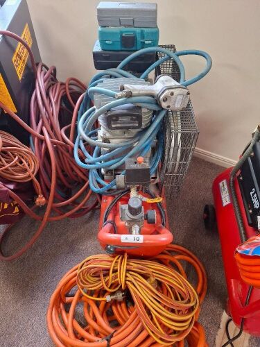 AIR POWER air compressor - 2.5HP - 50L - single phase - with hose and assorted air tools
