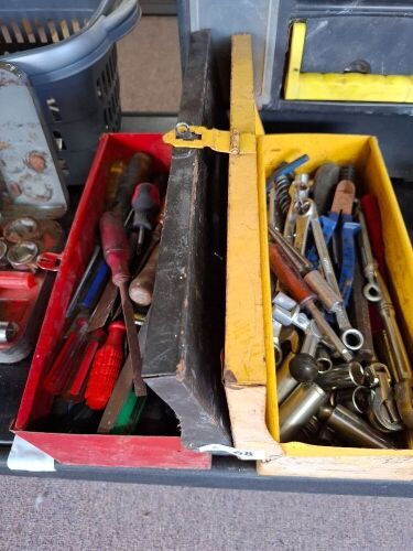 2 tool boxes containing miscellaneous tools