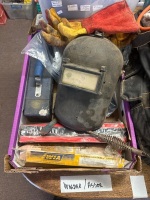 Welding gear inc rods, gloves, mask etc