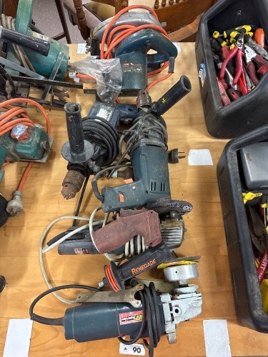 Row of electrical hand tools