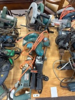 Row of electrical hand tools
