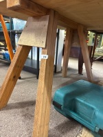 Wooden carpenters saw horses
