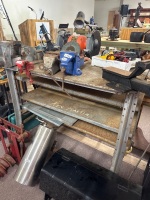Steel workshop bench on casters with 2 vices and small anvil - 1200 x 690 x 970(H) - 2