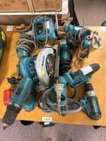 Large lot of Makita electric and battery tools
