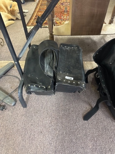Leather motorcycle saddle bags