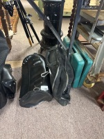 Leather motorcycle bum pack + canvas backpack