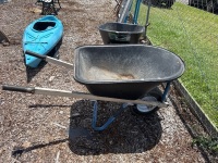 Blue aluminium frame plastic tub wheelbarrow - 2