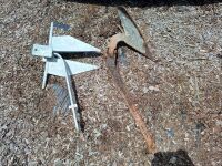 Large Galvanised Sand Anchor - shank needs straightening - Large Metal Plow Anchor