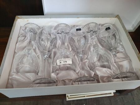 6 Royal Doulton Crystal Goblets in Original Box