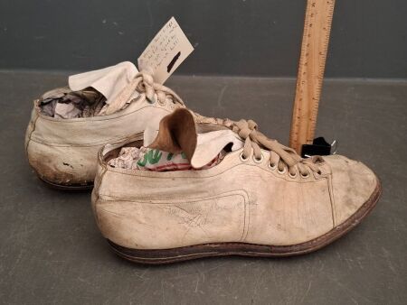 Signed Cricket Boots - Worn by Denis Lillee in the First WSC Match in 1977 - Signed by Lillee on both Boots