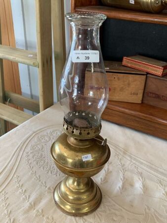 Vintage Brass base oil lamp