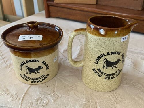 Pottery Jug and Lidded Bowl