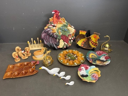 Large Lot of Retro Styled Chicken Kitchenalia&nbsp;