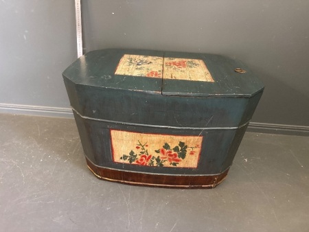 Antique European Dowry Chest with Hand Painted Scandinavian Themes