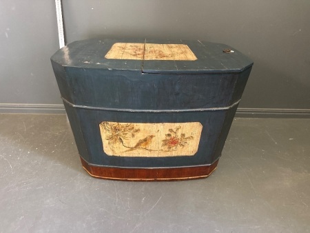 Antique European Dowry Chest with Hand Painted Scandinavian Themes