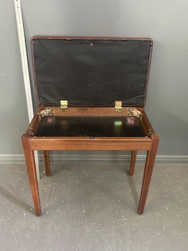 Wooden Piano Stool with Storage Compartment