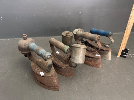 4 Antique Paraffin Irons