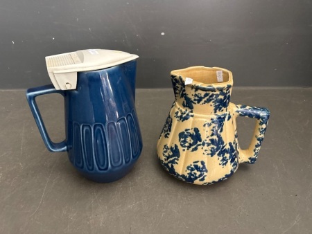 2x Vintage Ceramic Kettles - 1x With Cord