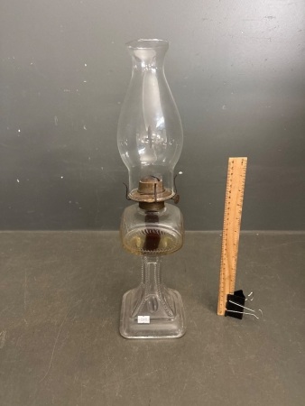 Vintage Clear Glass Kerosene Lamp