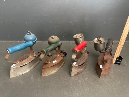 4 Antique Pumpless Irons inc. Trump