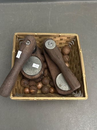 2 Vintage Wooden Nut Crackers