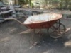 Vintage Wheelbarrow with Iron Spoked Wheel