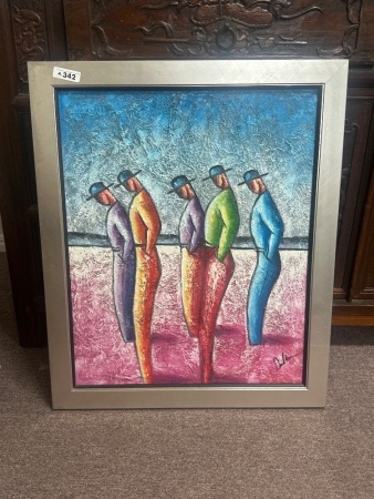 Absract Oil on Canvas signed bottom right