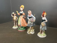 3x Ladies and 1x Man Colourful Ceramic Figurines - 4