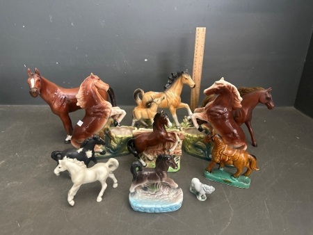 Large Lot of Ceramic Horse Figurines