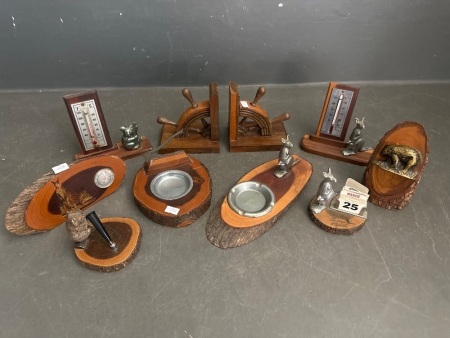 Large Lot of Australian Mulga Wood Items