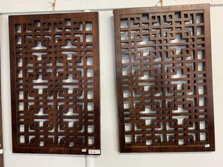 2 Chinese Wooden screens