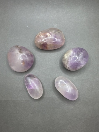 5x Crystal Healing Amethyst Palm Stones