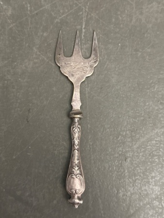 Antique Sterling Silver Handle Carving Fork