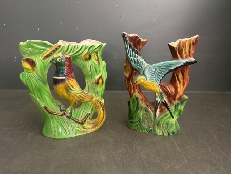 2 Large Sarge Kalmar Bird Vases