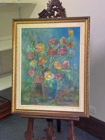 Steven Tandori Still Life of Flowers Gouache Signed lower right