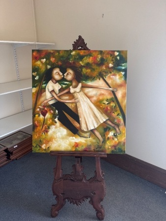 Acrylic on Canvas Untitiled Young Lovers Artist unnknown Signed and dated lower right&nbsp;