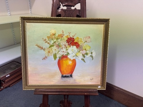 Still Life Oil on Board signed Cheryl