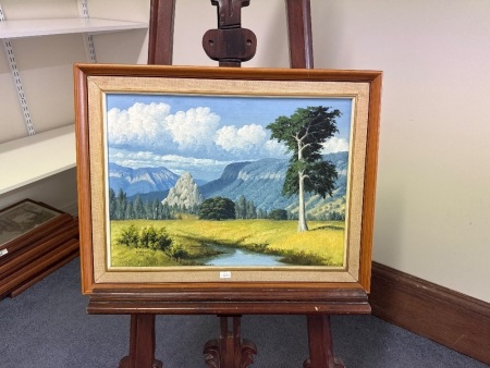 Egg Rock Numibah Valley 1973 by Kenneth Wenzel Oil on Board