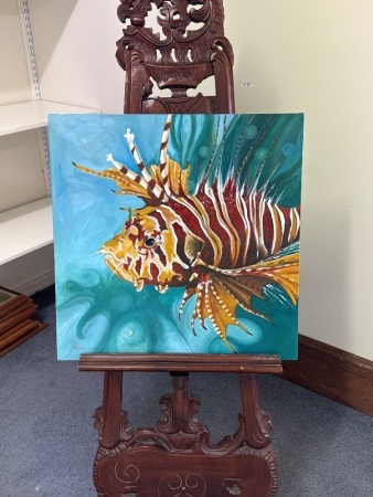 Lion Fish on Canvas signed bottom left