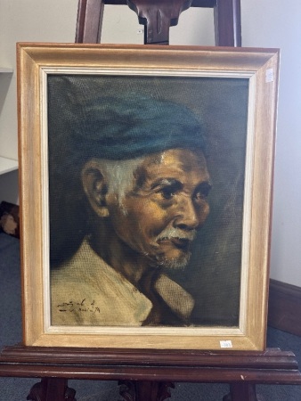 Indonesian Elder Oil on Board signed bottom right