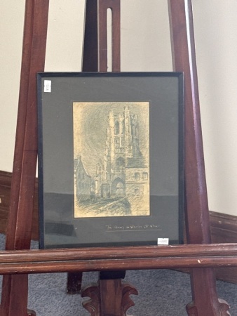 Antique Reproduction Print The Abbey Saint Bertin France