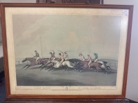 Antique Coloured Engraving Horse Racing La Course De Chevaux - 3