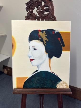 Geisha by Edwin Gunn Oil on Canvas