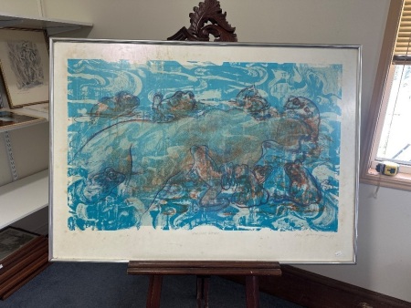 Ambitious Water signed Bottom right mixed media